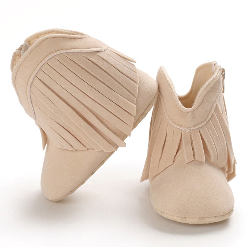 Tassel Fashion Cow Girl Booties (Multiple Colors)