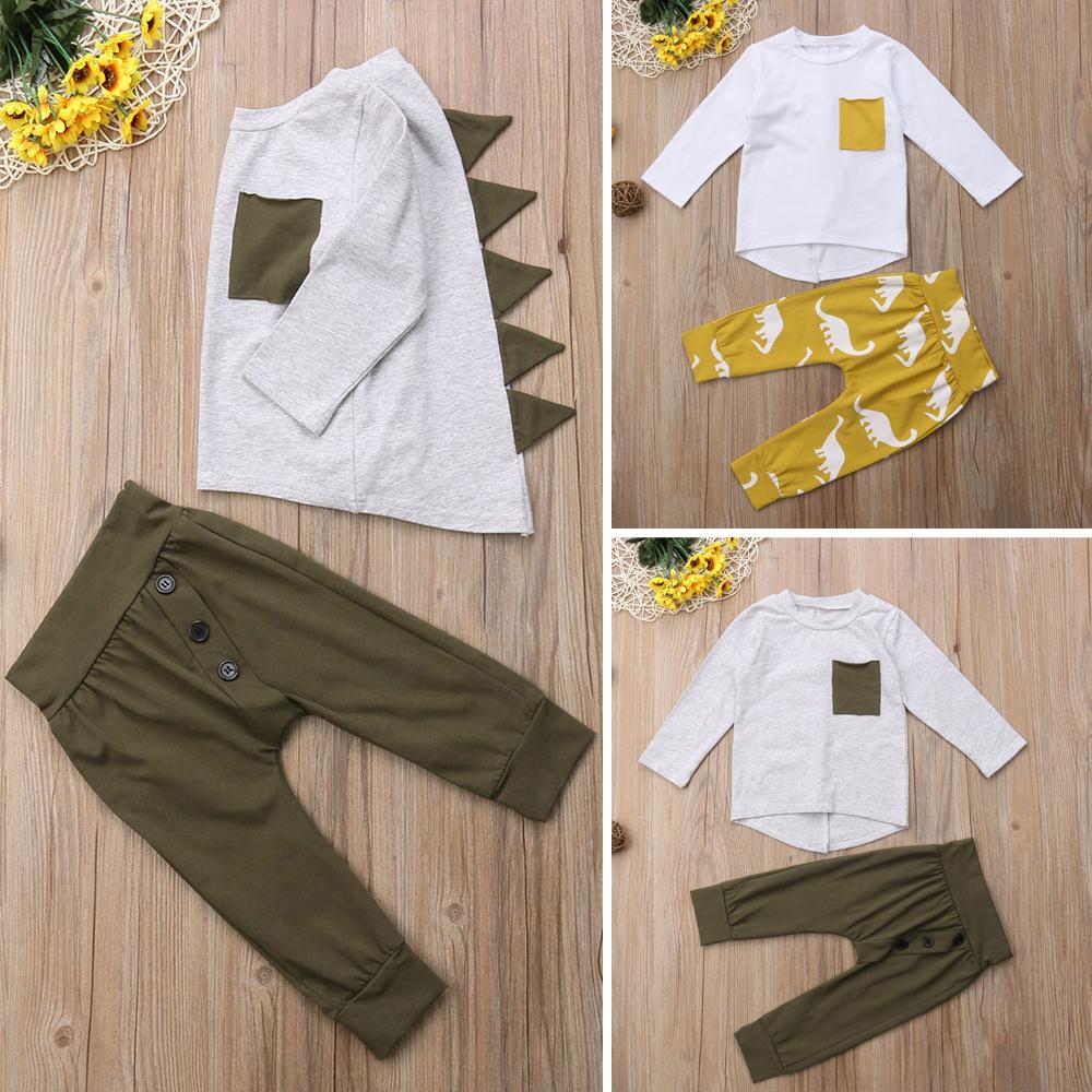 Long Sleeve Dinosaur Top & Pants Outfit