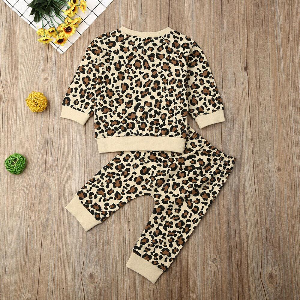 Matching Leopard Print Jogger Set and Rompers