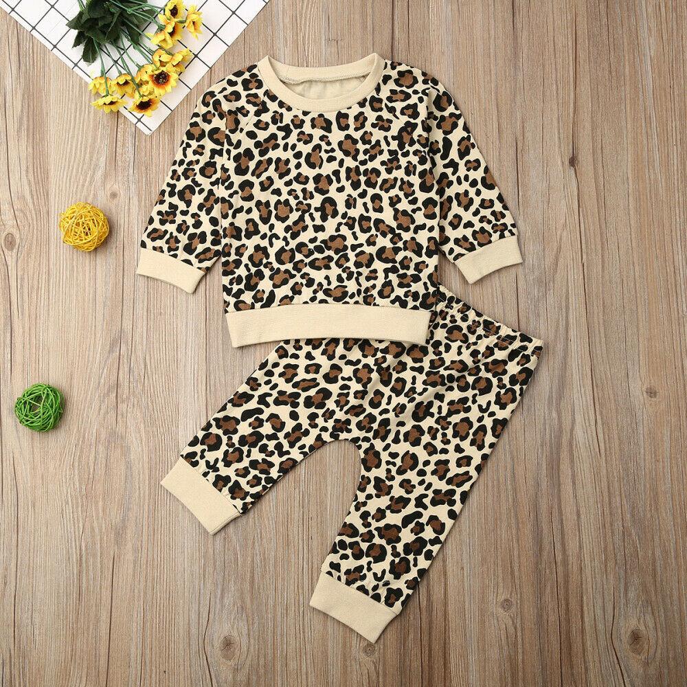 Matching Leopard Print Jogger Set and Rompers