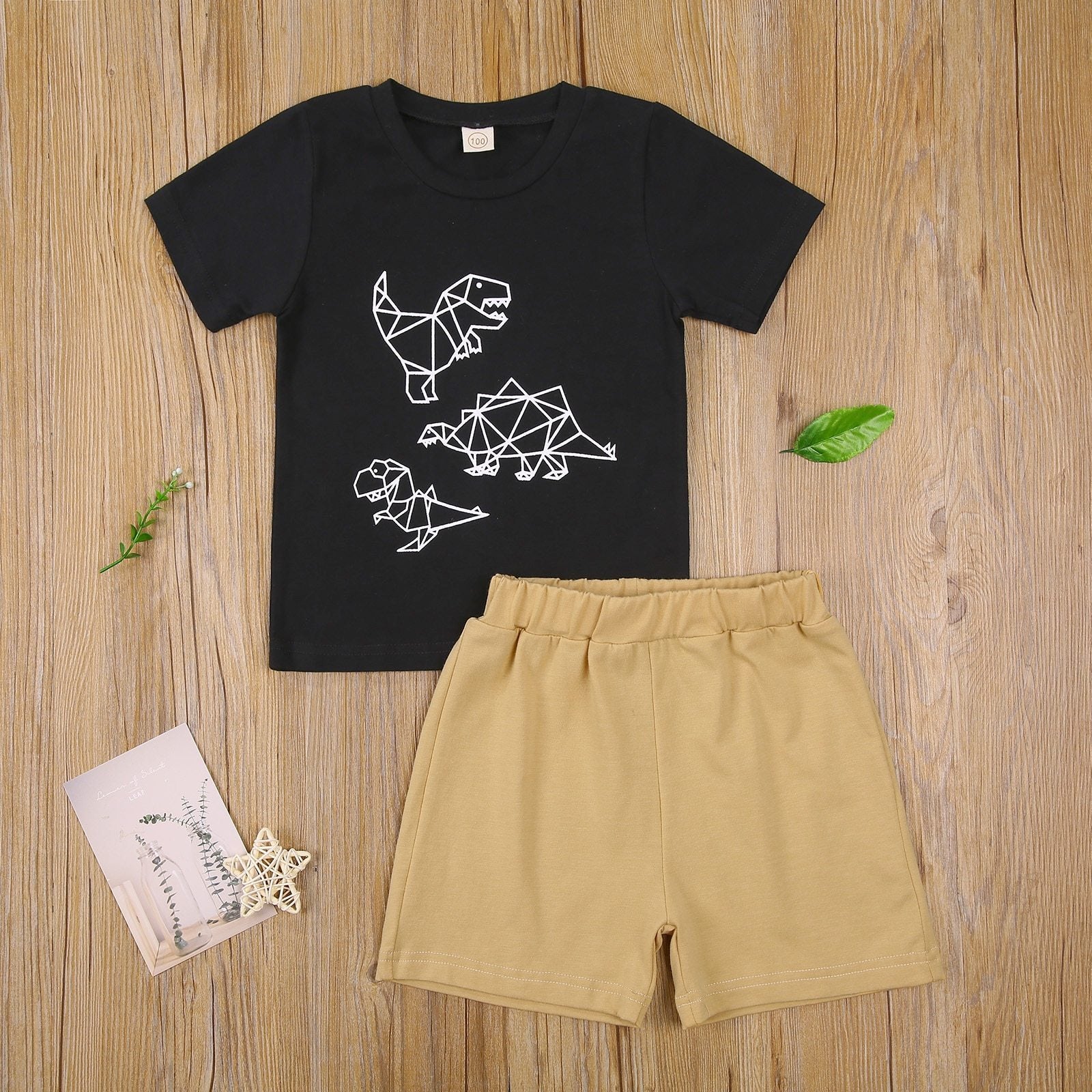 Geometric Dinosaur T-shirt and Shorts