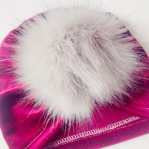 Velvet Fur Pom Pom Hat