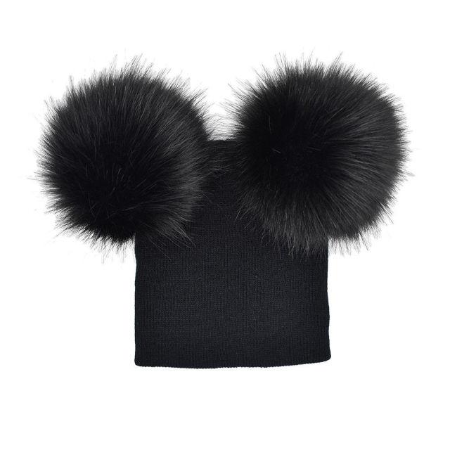 Fur Pom Pom Beanie (Multiple Colors)