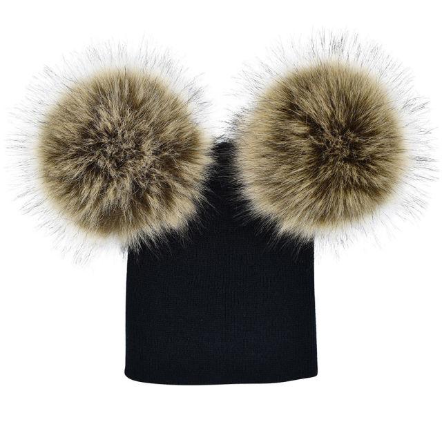 Fur Pom Pom Beanie (Multiple Colors)