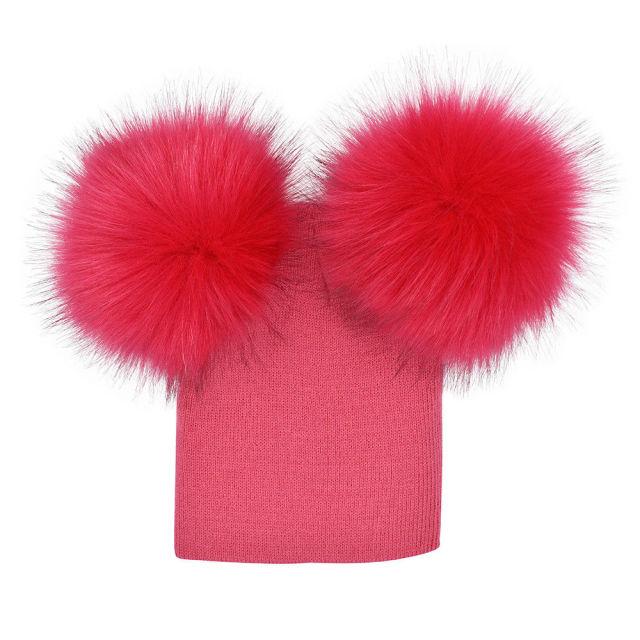 Fur Pom Pom Beanie (Multiple Colors)