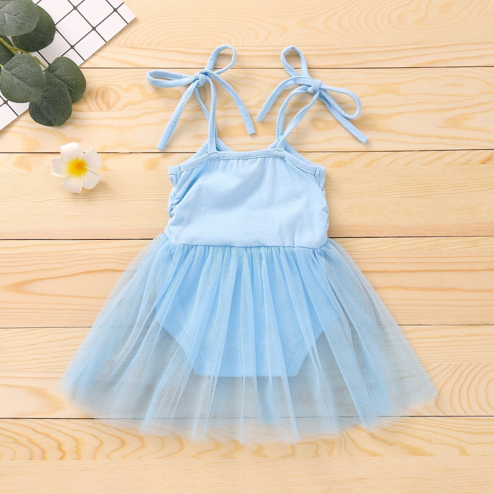 Shoulder Tie Tutu Mesh Dress