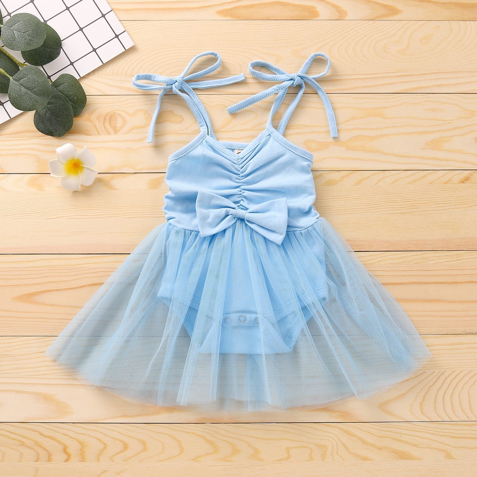 Shoulder Tie Tutu Mesh Dress