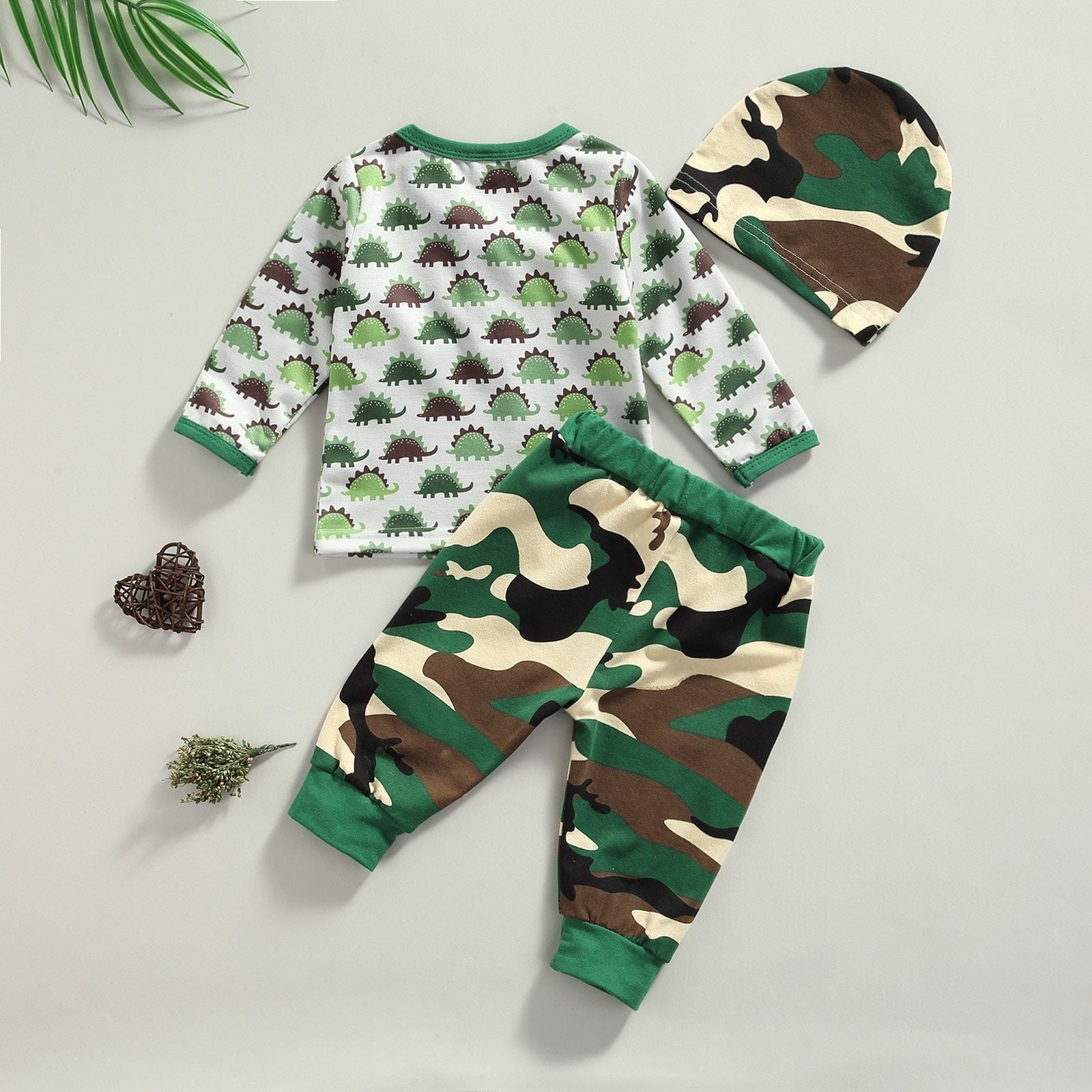 Camouflage Dinosaur Outfit with Hat