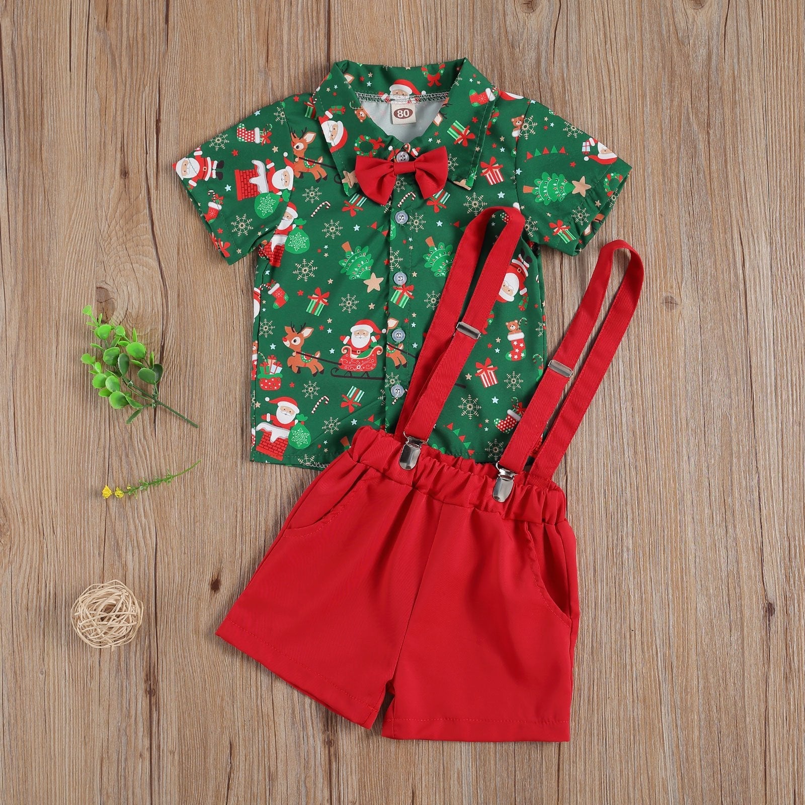 Gentleman Christmas Shirt with Shorts Outfit