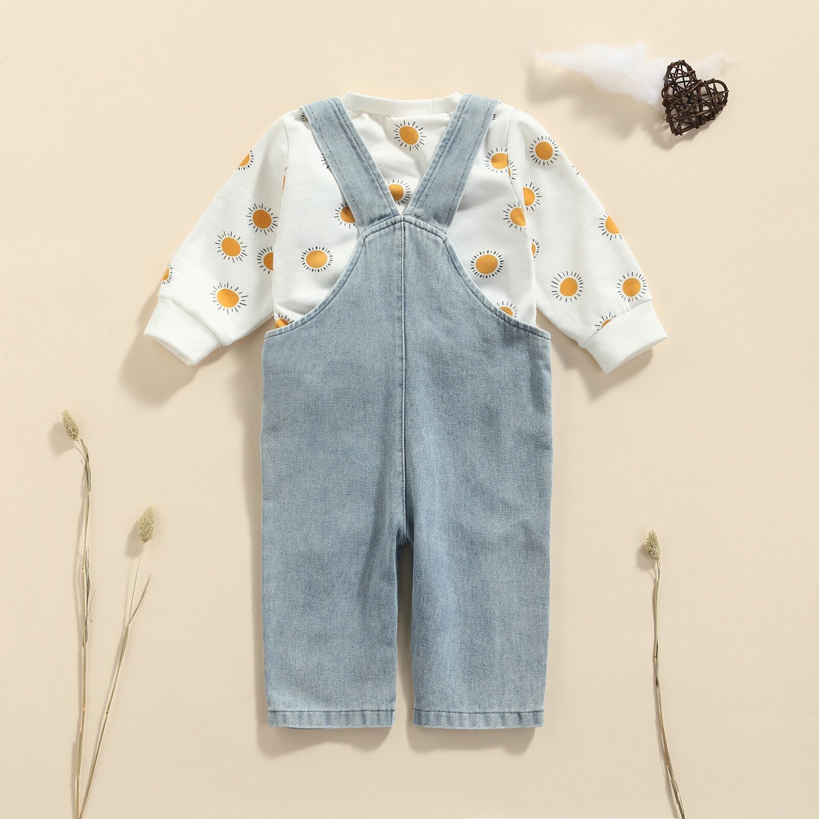 Sunshine Sweater with Denim Overalls