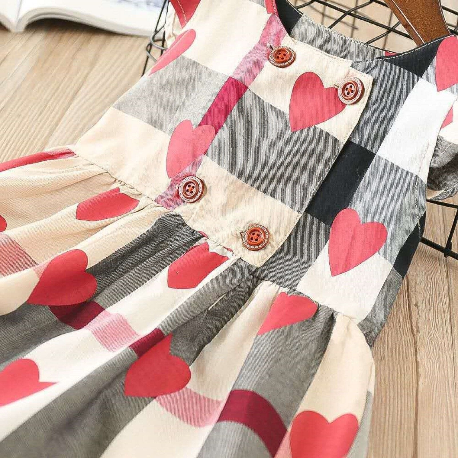 Valentine Plaid Heart Dress