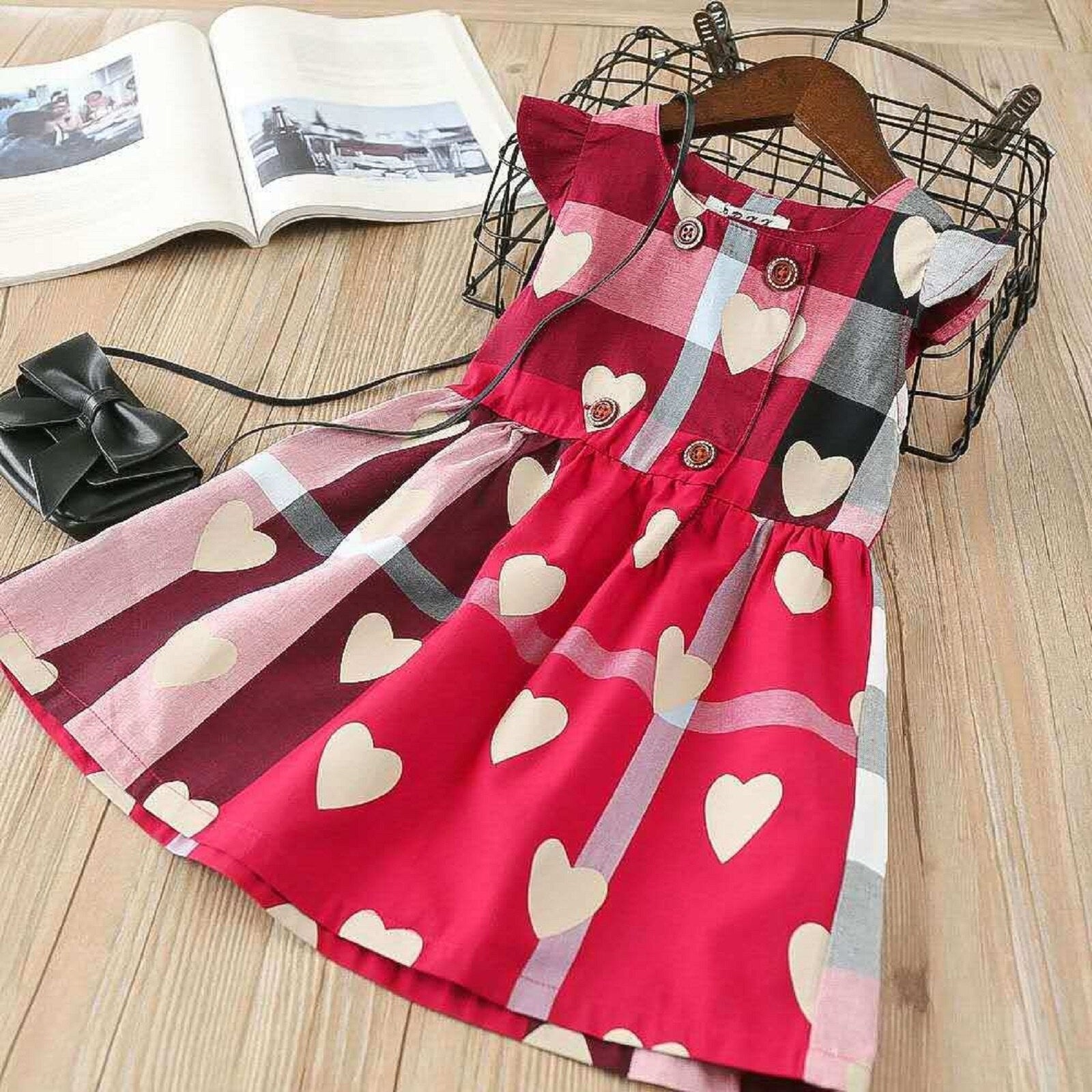 Valentine Plaid Heart Dress