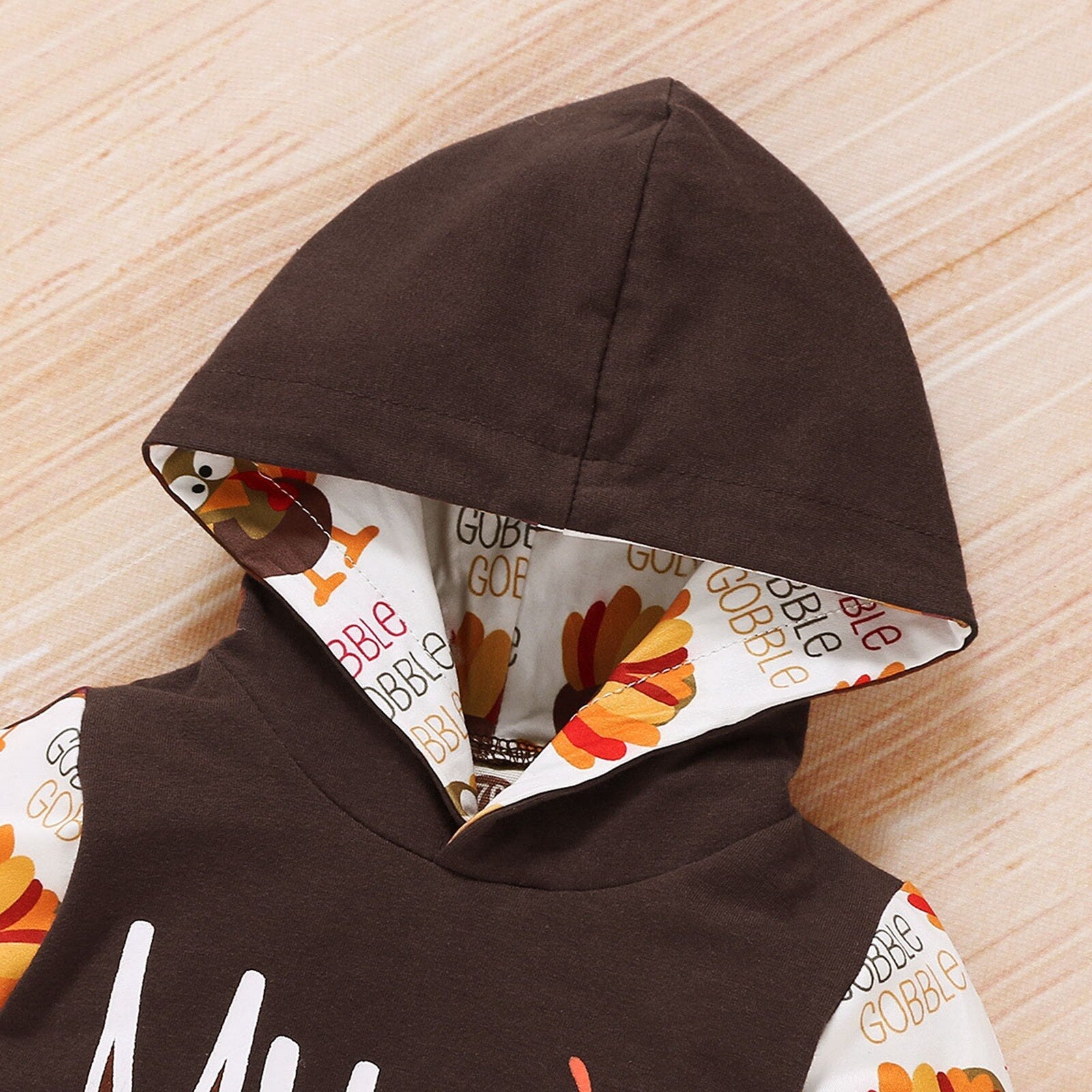 First Turkey Day Hooded Romper