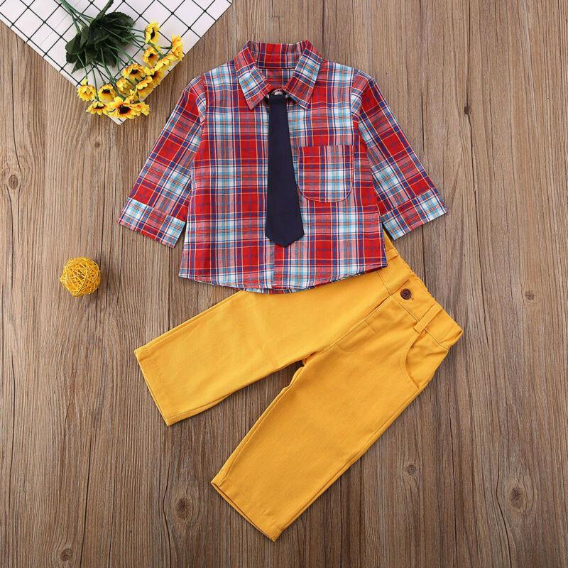 Plaid Tie with Pants Outfit