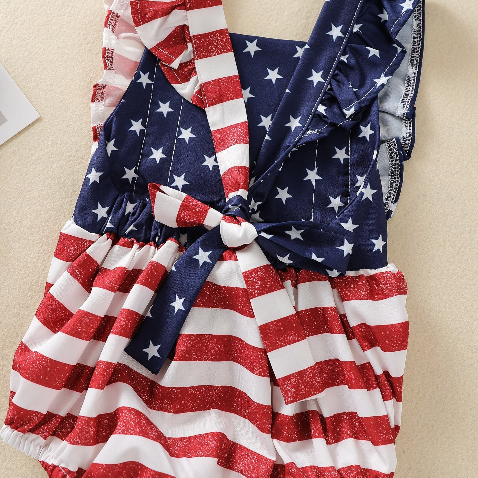 American Flag Romper with Bow