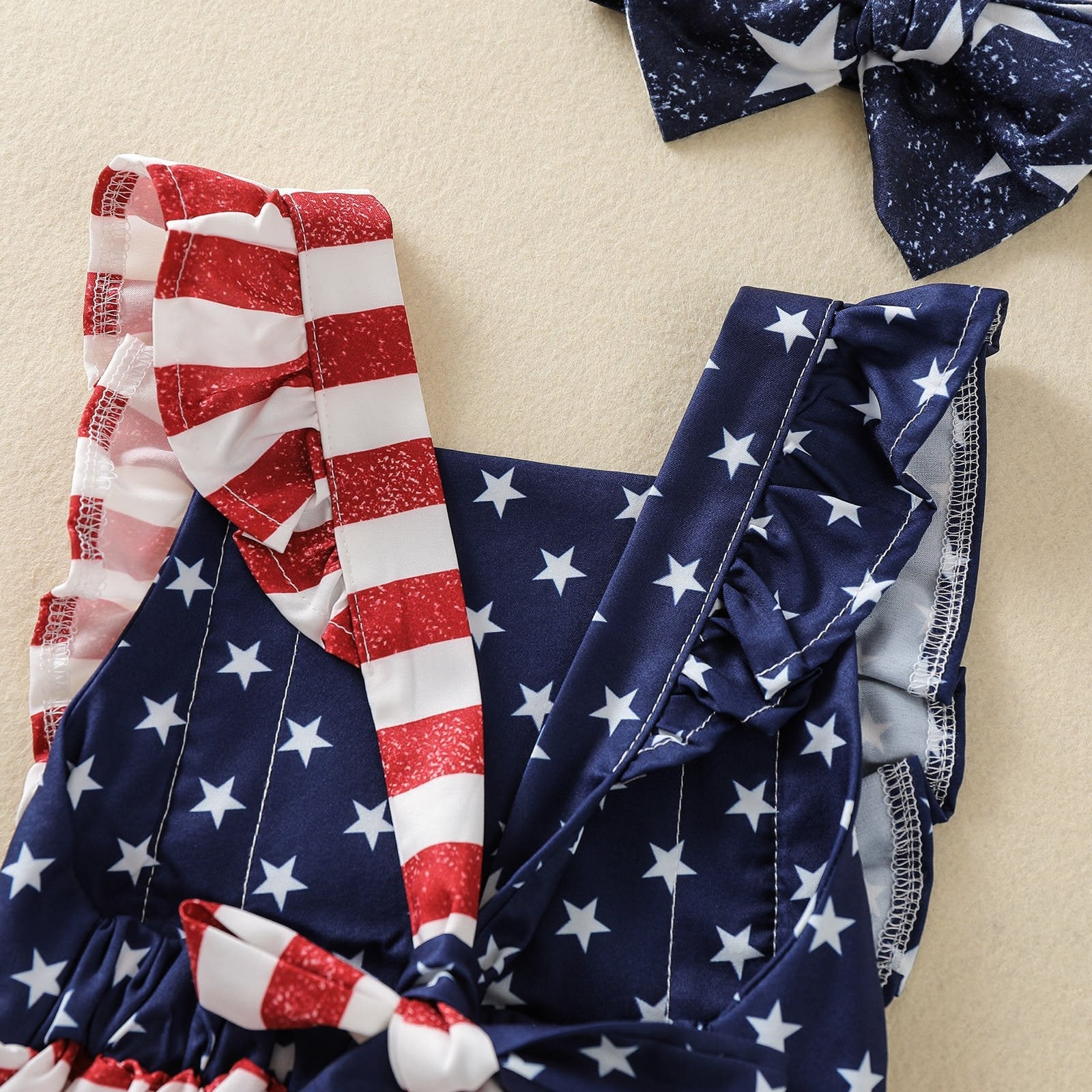 American Flag Romper with Bow