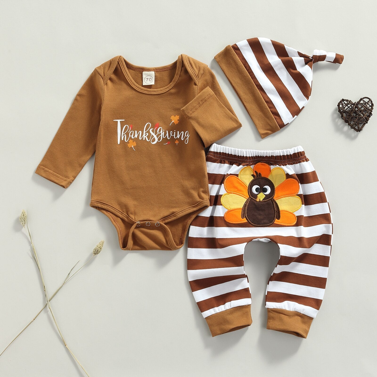 Striped Thanksgiving Fall Turkey Outfit