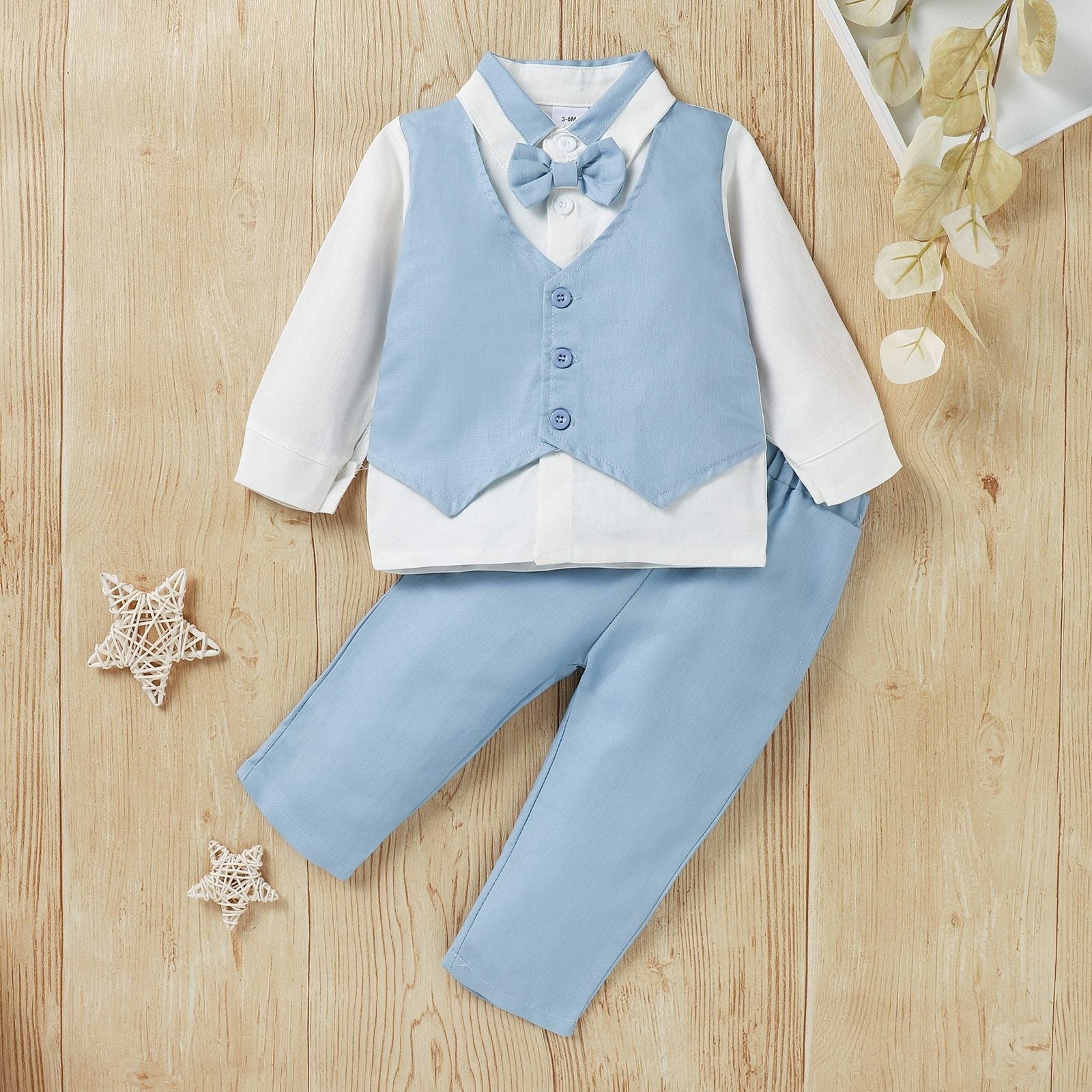 Baby Blue Formal Bow Tie Outfit