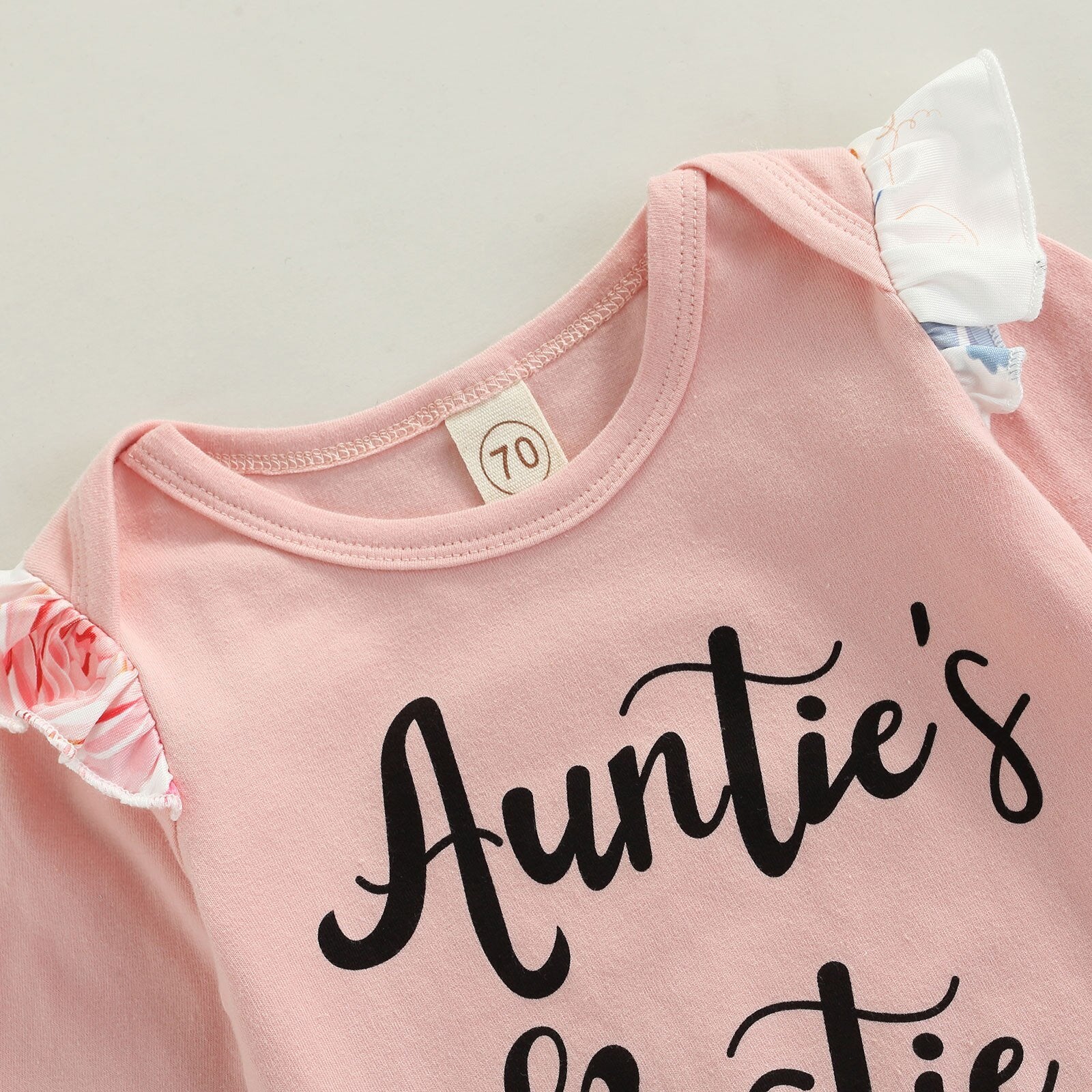 Auntie's Bestie Onesie with Floral Pants Outfit