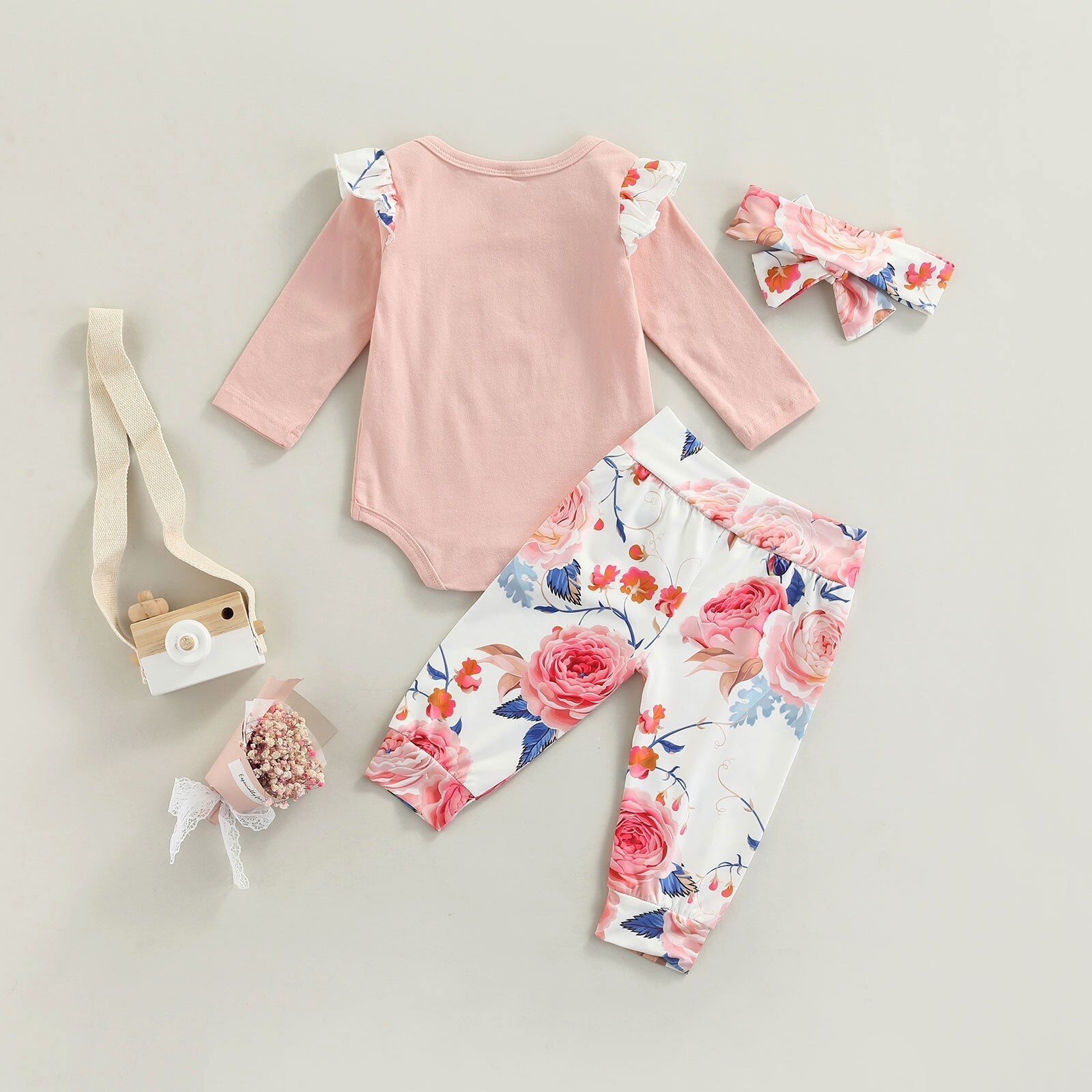 Auntie's Bestie Onesie with Floral Pants Outfit