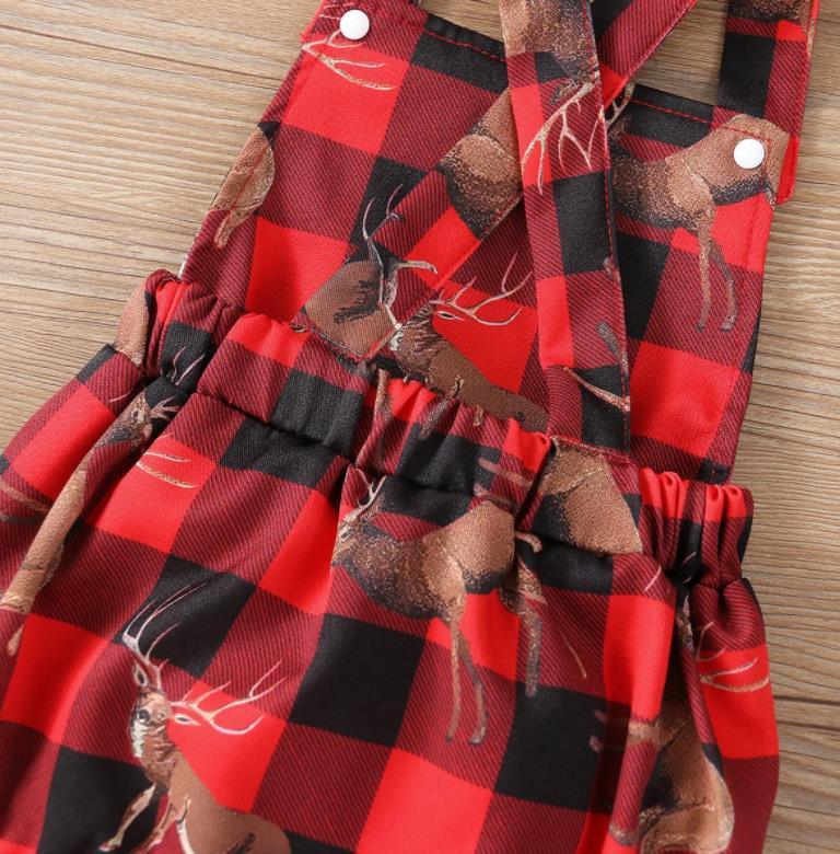 Plaid Deer Romper