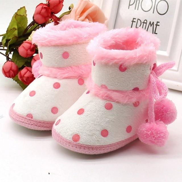 Polka Dot Pom Pom Booties