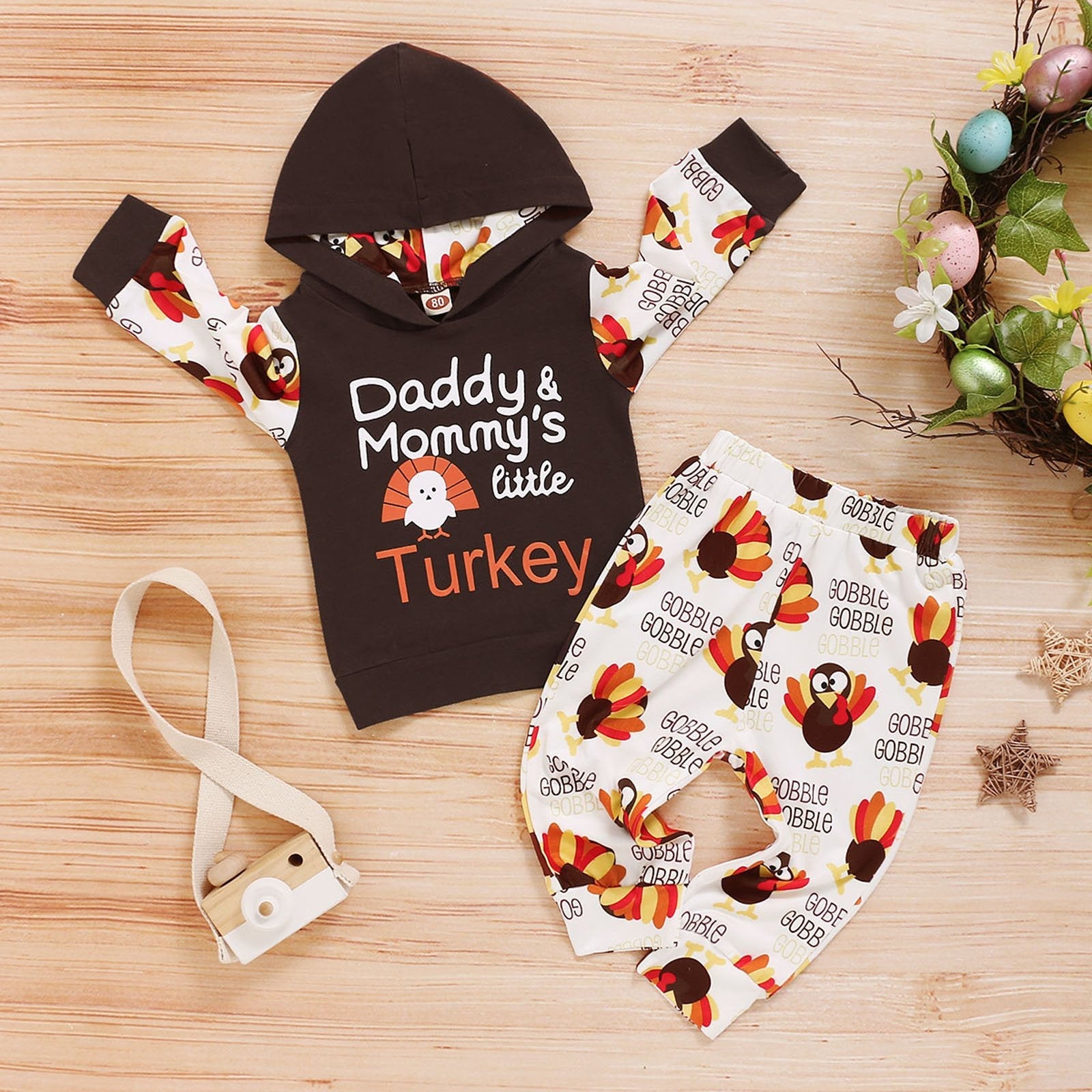 Daddy & Mommy's Little Turkey Hoodie Outfit