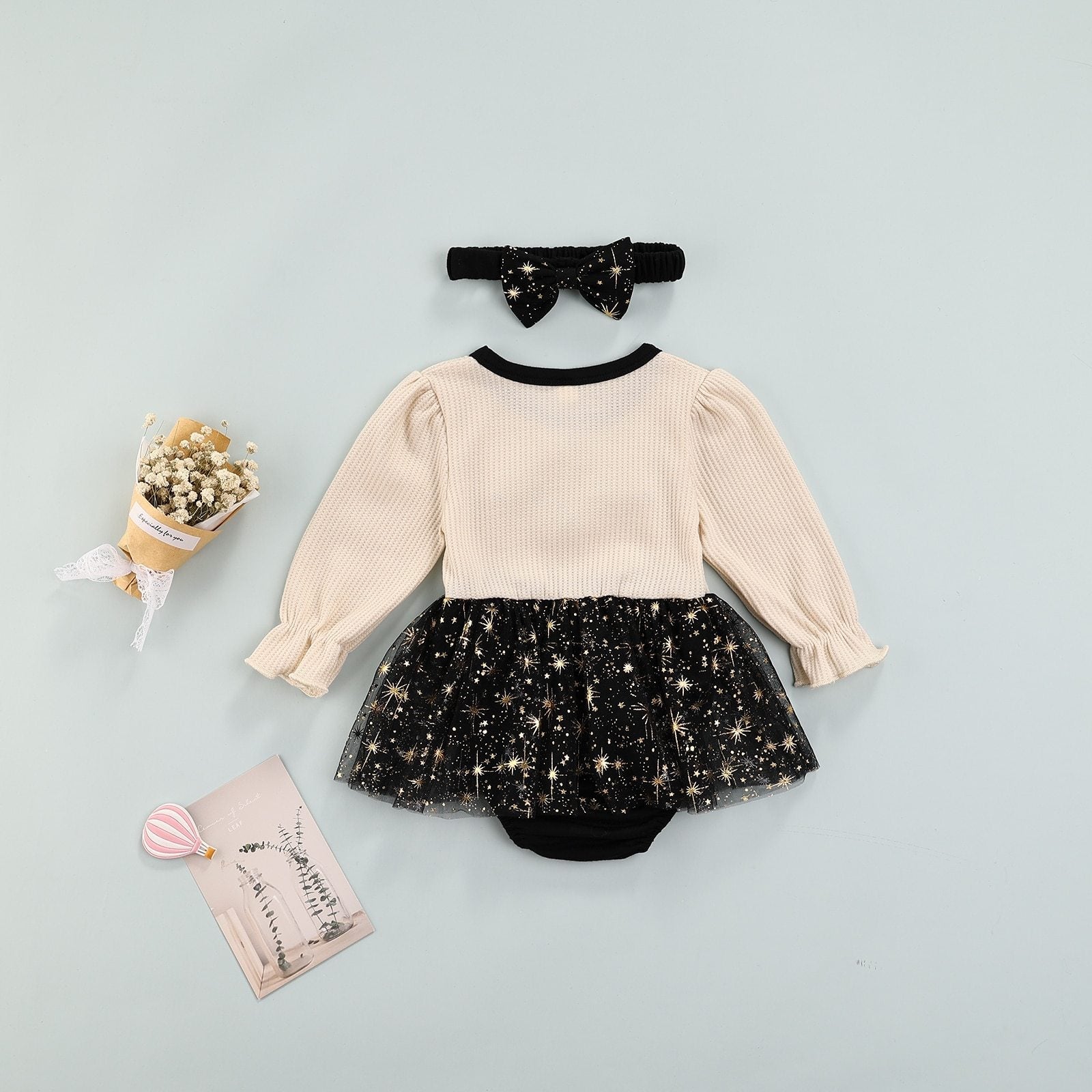 Night Star Skirt Romper with Headband