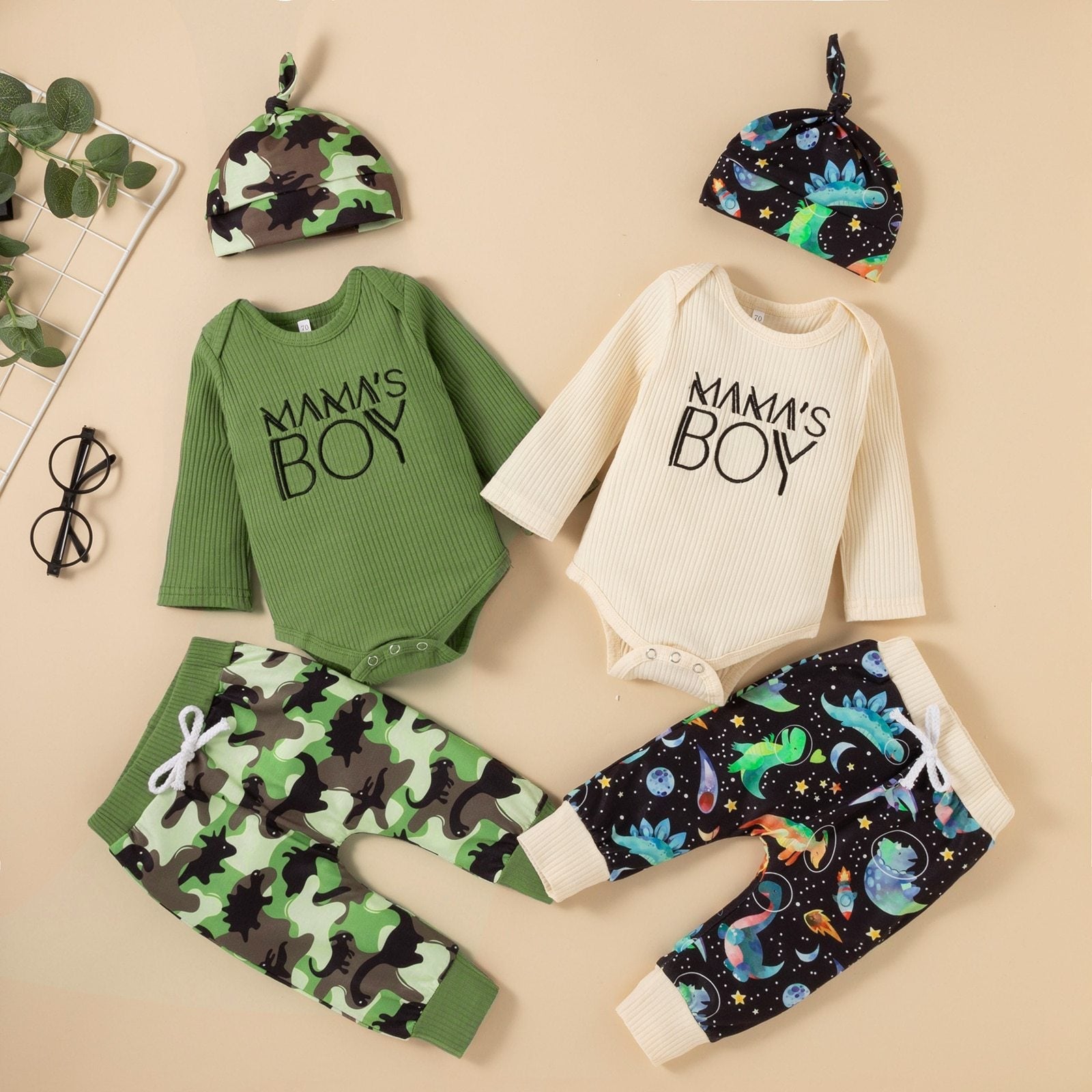 Mama's Boy Camouflage Space Dinosaur Outfit