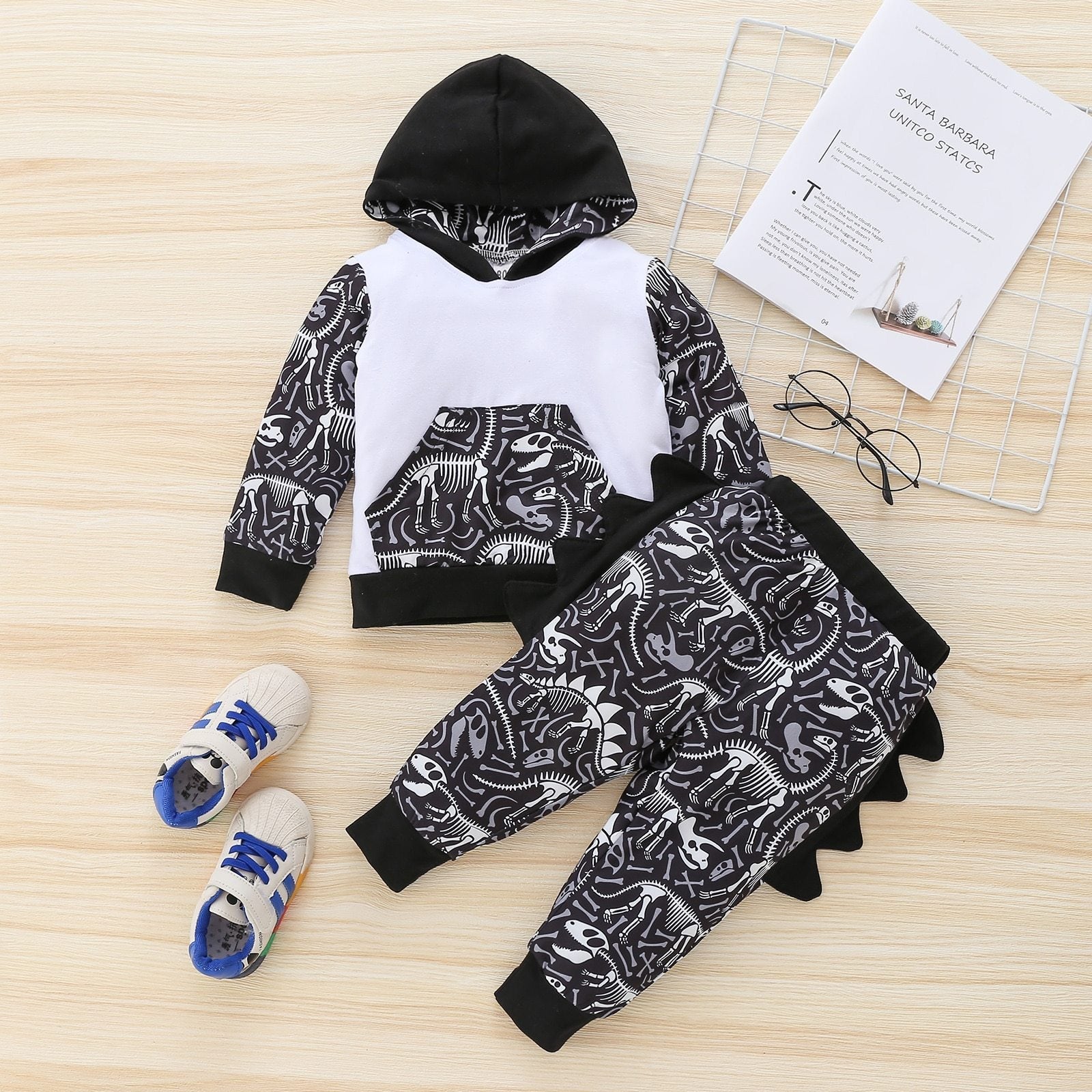 Dinosaur Bones Hoodie and Pants Outfit