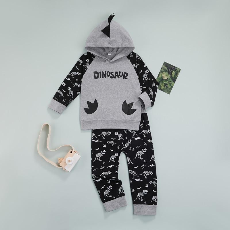 Dinosaur Dude Hoodie and Pants Outfit (2 Colors)