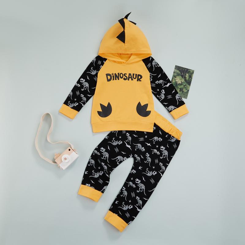 Dinosaur Dude Hoodie and Pants Outfit (2 Colors)