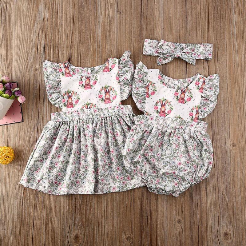 Matching Easter Bunny Floral Romper or Dress