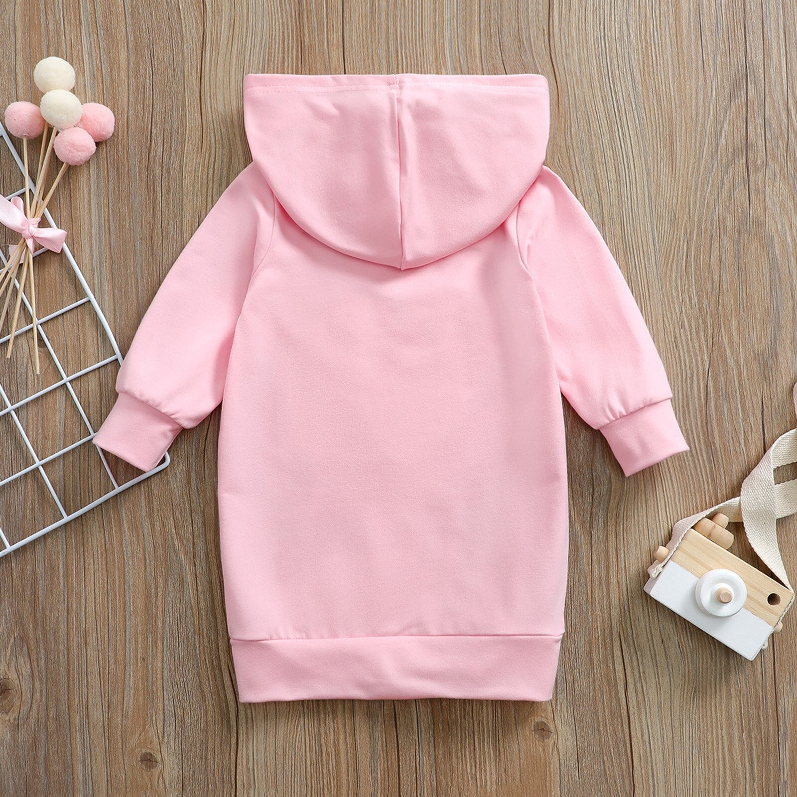 Pearl Heart Pink Hooded Dress