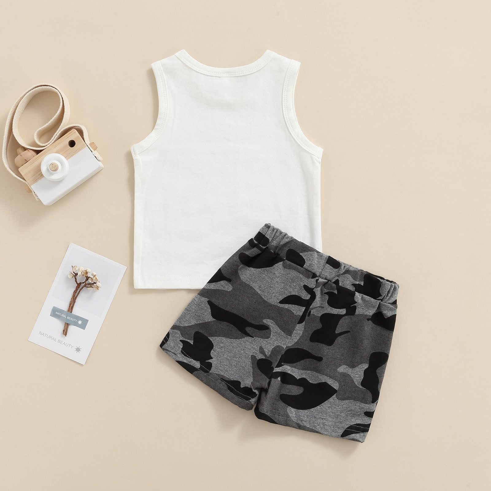 Long Live Boyhood Camouflage Shorts Set