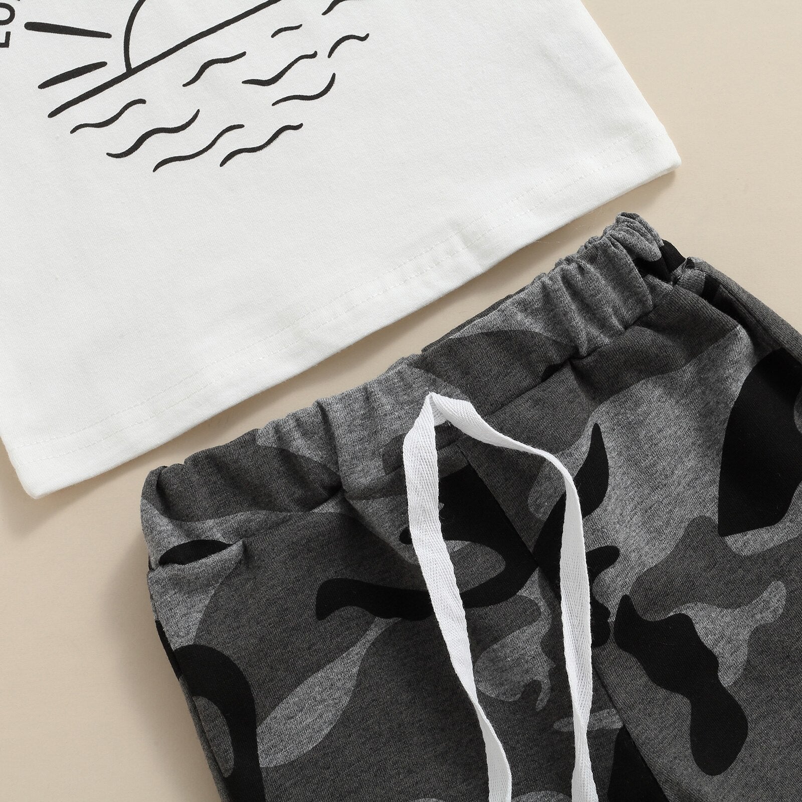 Long Live Boyhood Camouflage Shorts Set