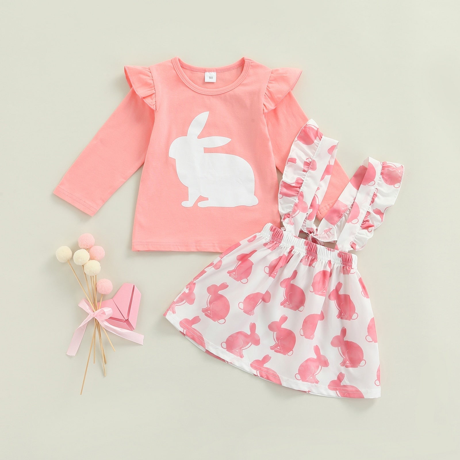 Pink Easter Bunny Skirt & Top Outfit