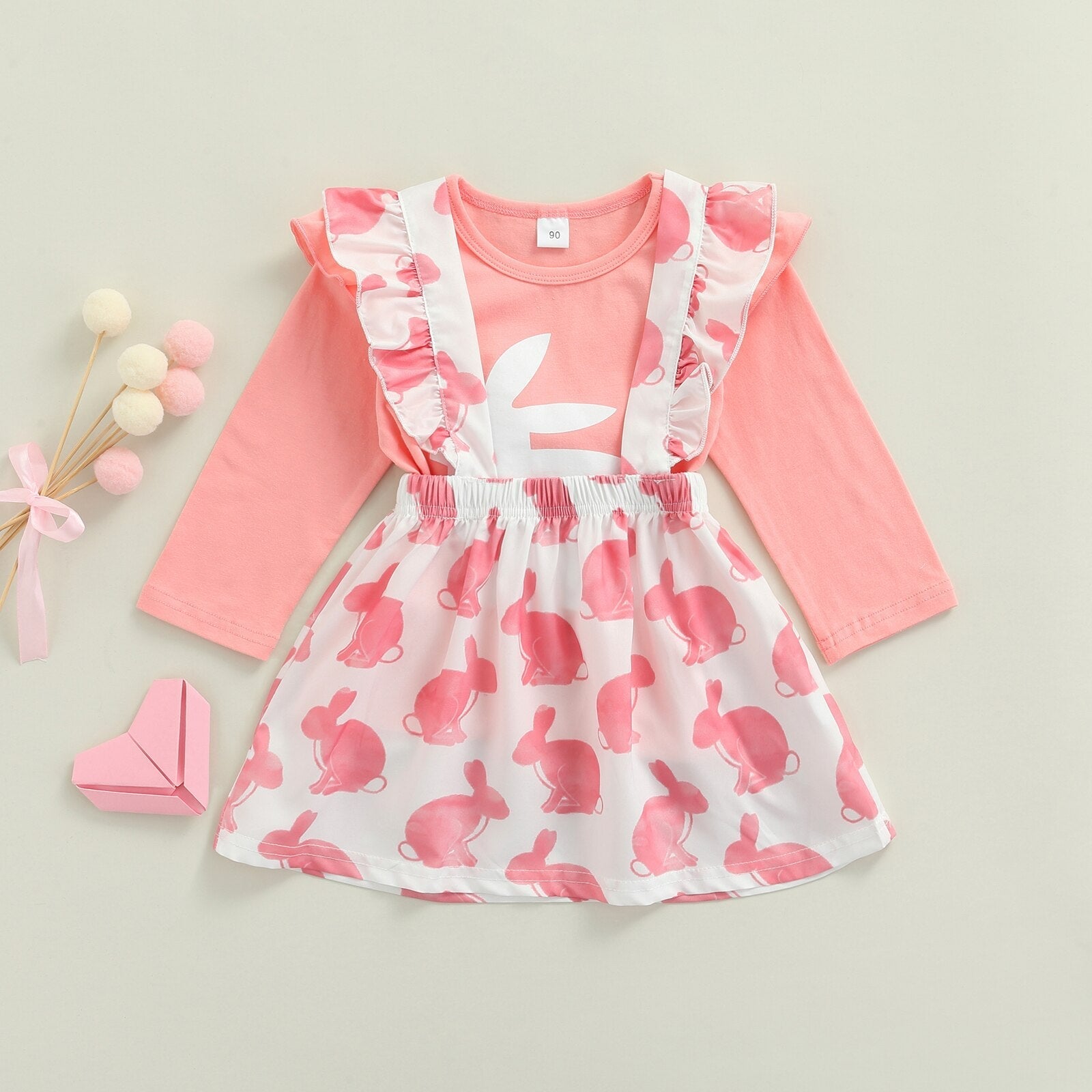 Pink Easter Bunny Skirt & Top Outfit