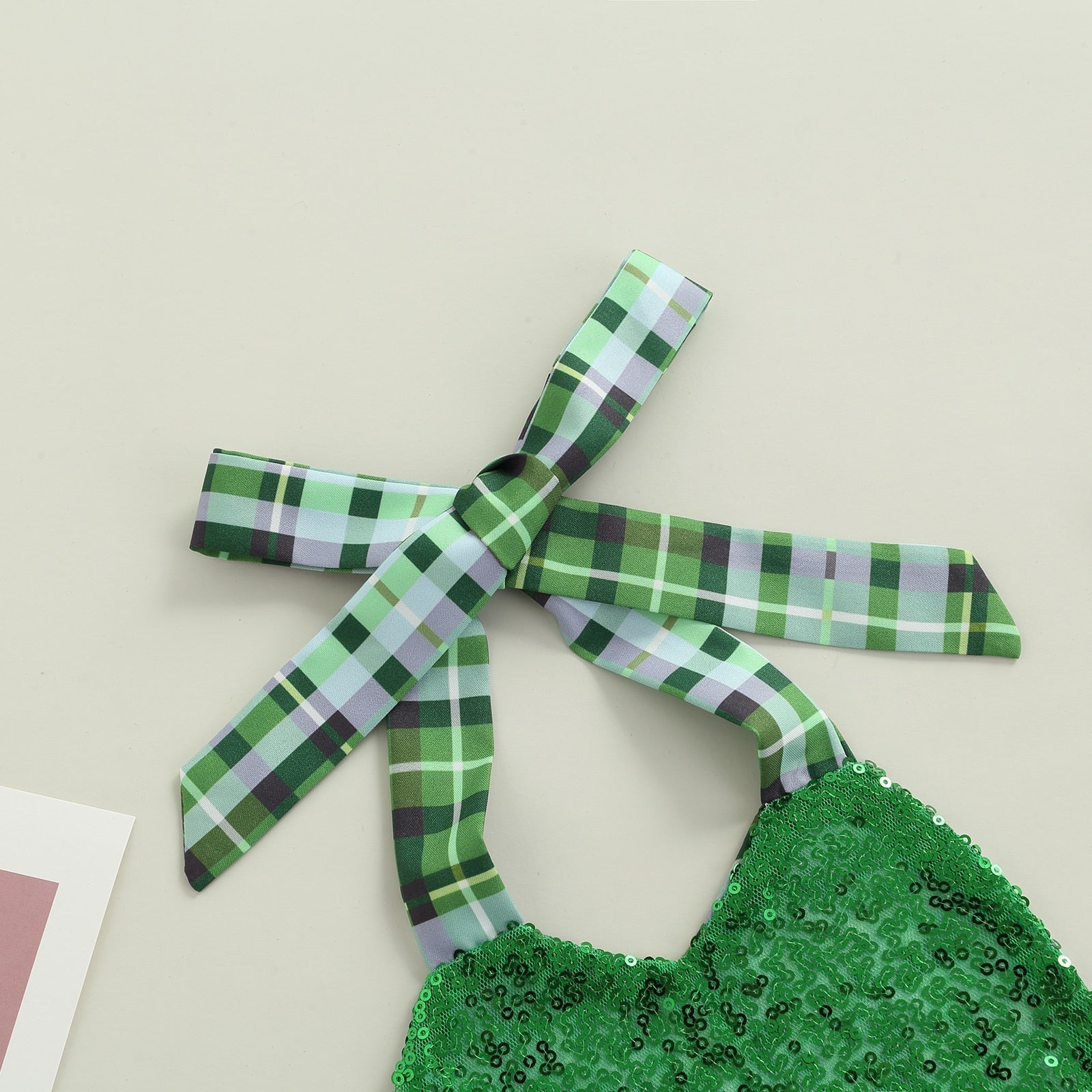 St. Patrick's Day Plaid Clover Romper