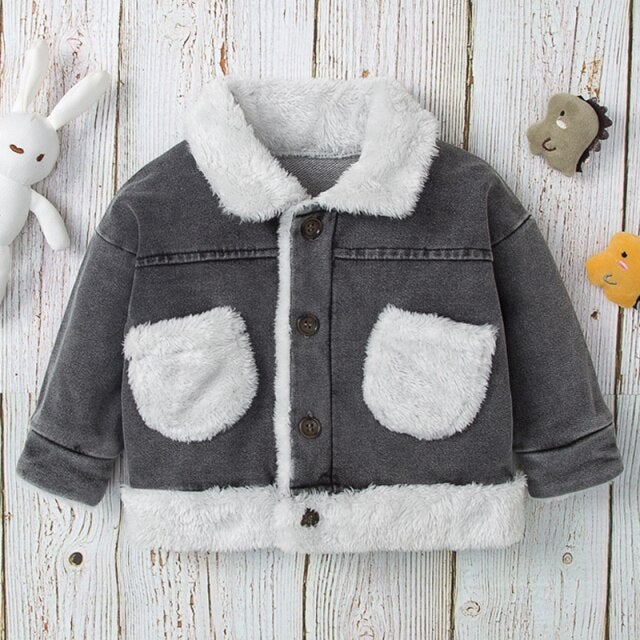 Denim Fleece Collar Jacket