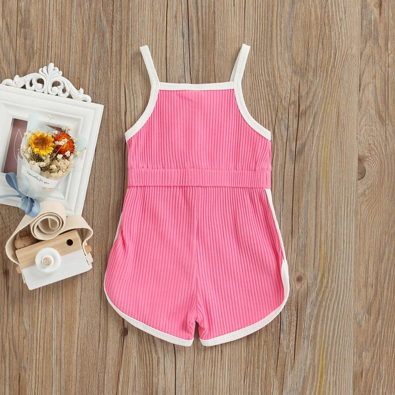 Rainbow Heart Shorts Romper (4 Colors)