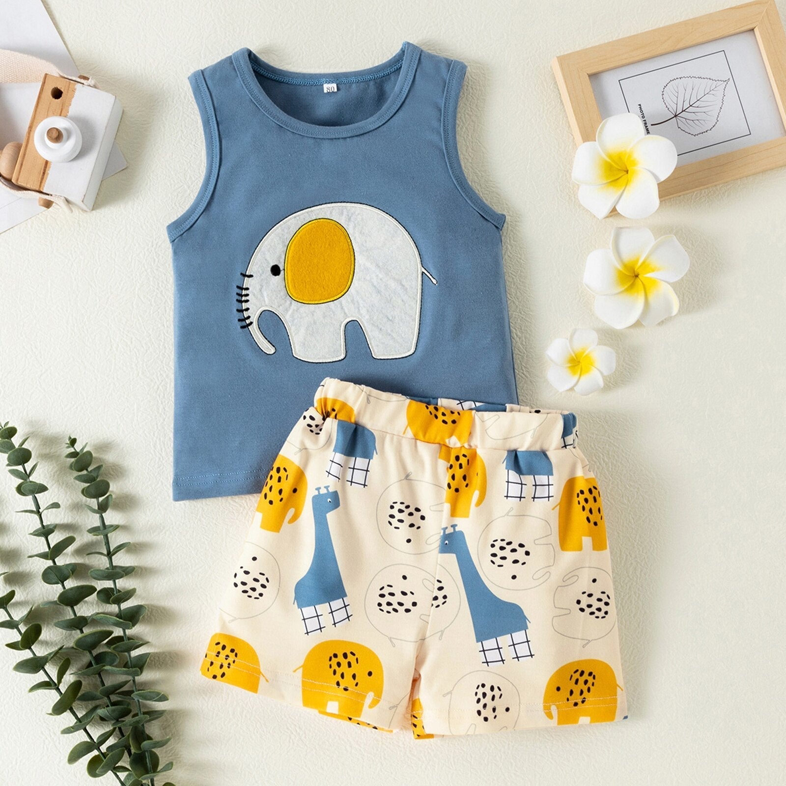 Elephant Tank Top & Safari Shorts Set