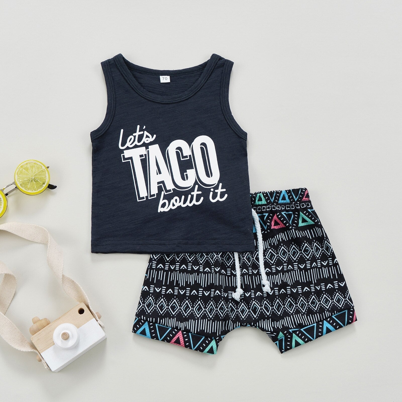 Let's Taco Bout It Tank & Geometric Shorts