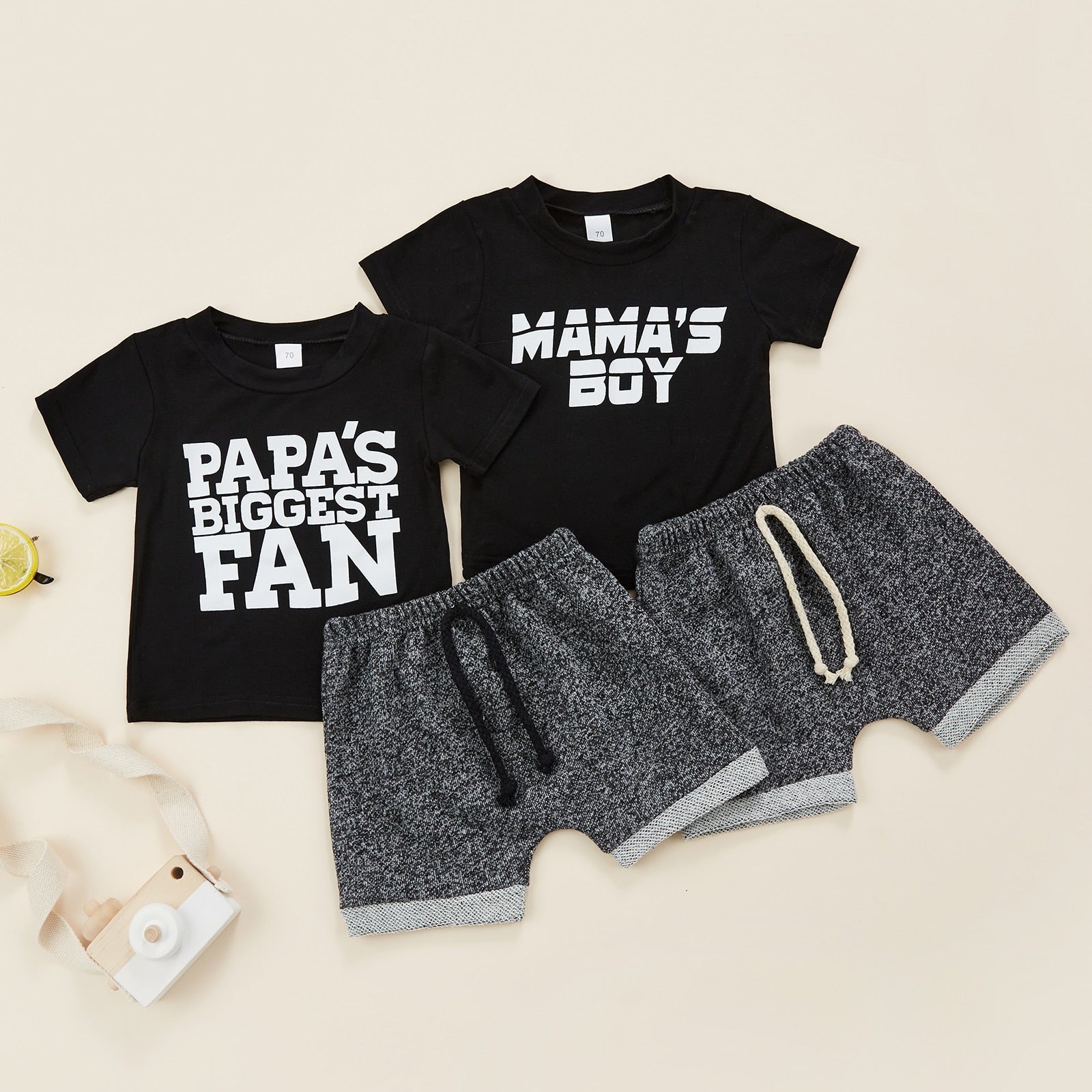 Mama's Boy Papa's Biggest Fan T-Shirt & Shorts