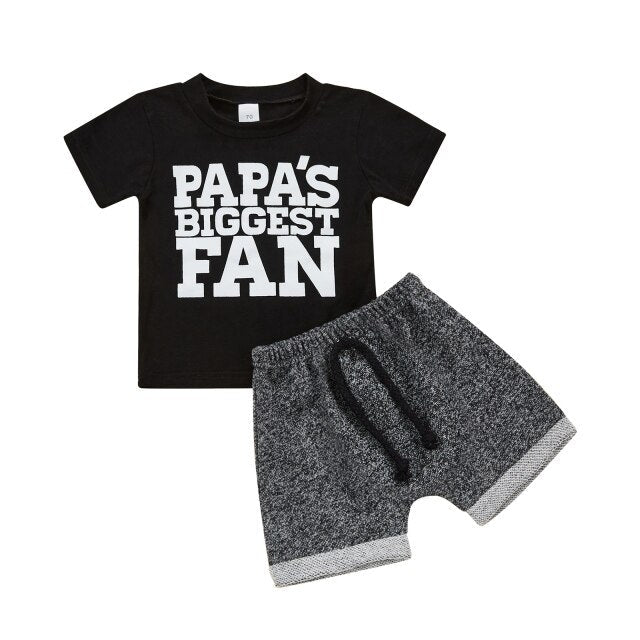 Mama's Boy Papa's Biggest Fan T-Shirt & Shorts