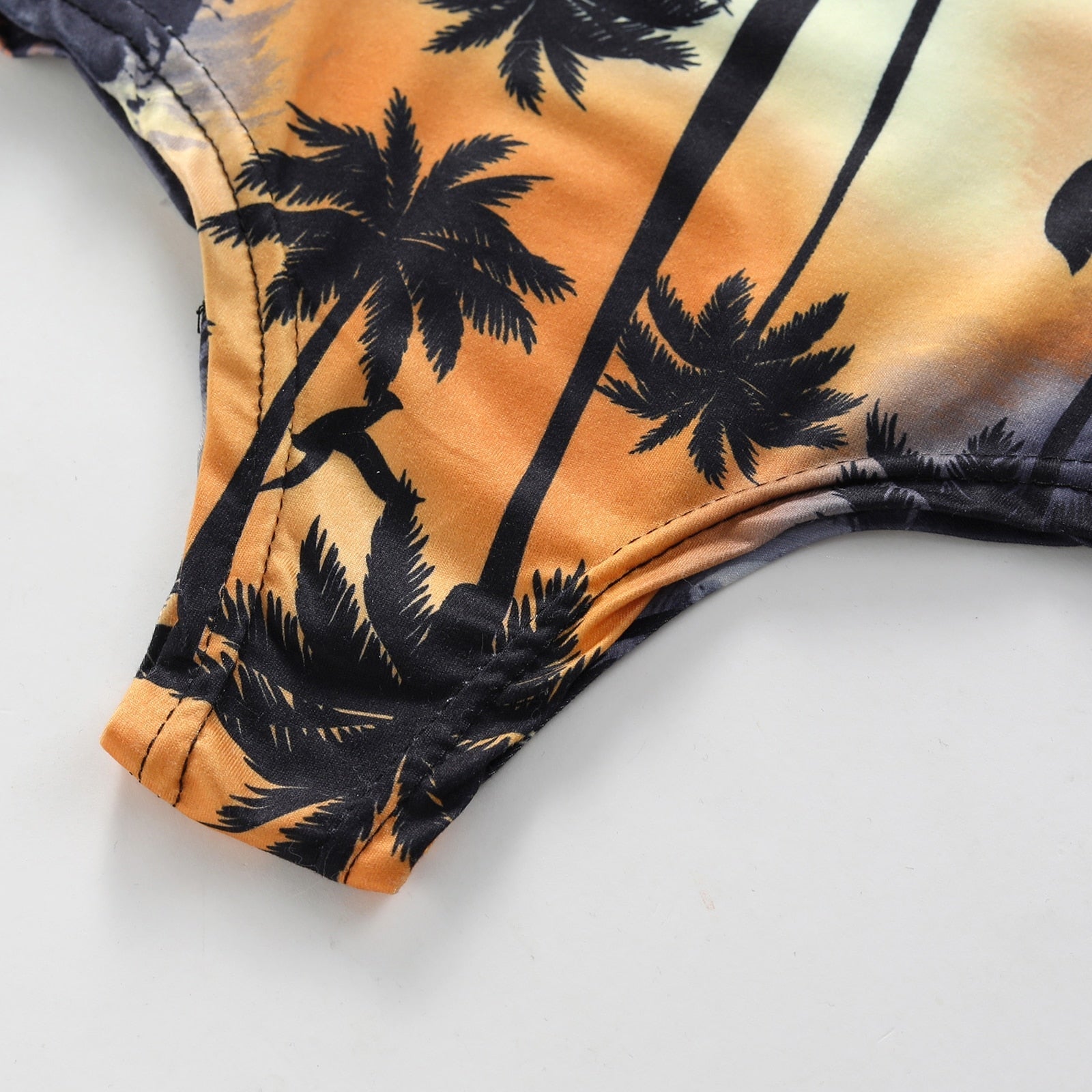 Tropical Palm Tree Swimsuit with Headband