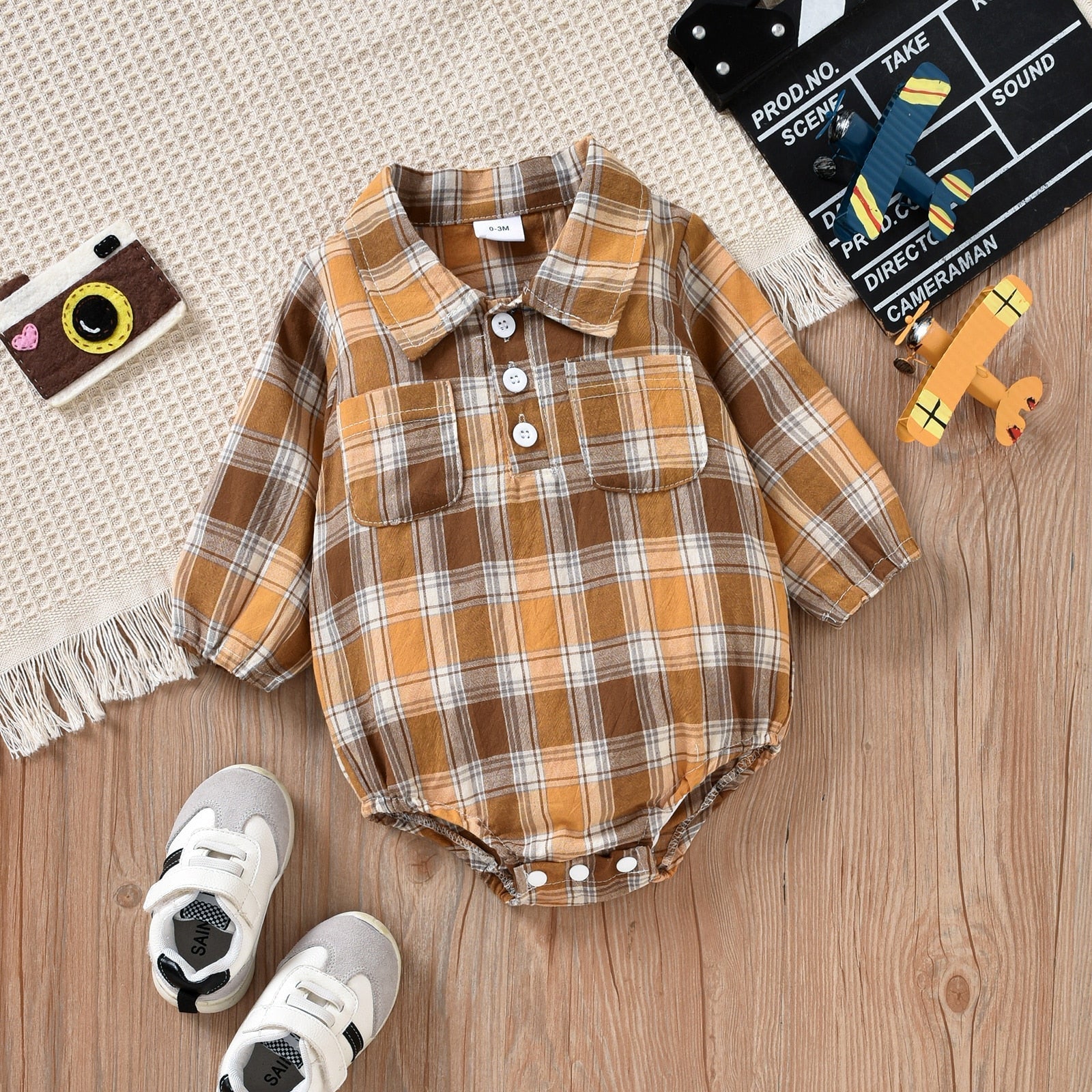 Piper Plaid Onesie with Jeans Outfit