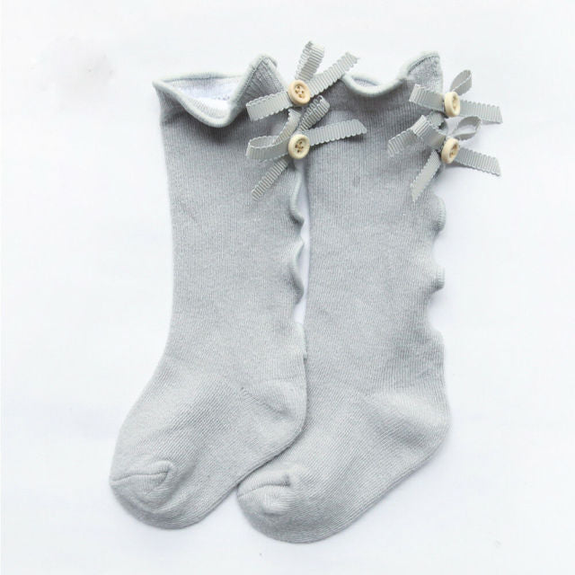 Ruched Bowknot Socks (multi color)