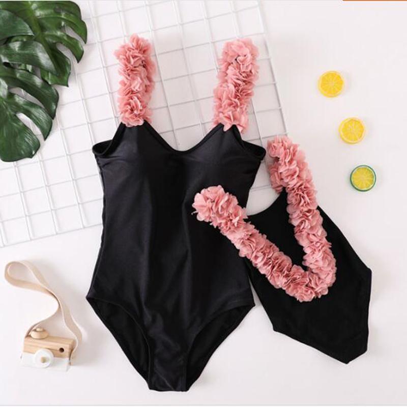 Pink Frill Matching Swimsuits (2 Colors)