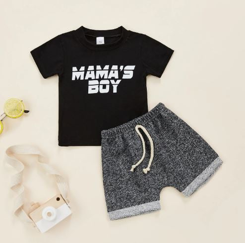 Mama's Boy Papa's Biggest Fan T-Shirt & Shorts